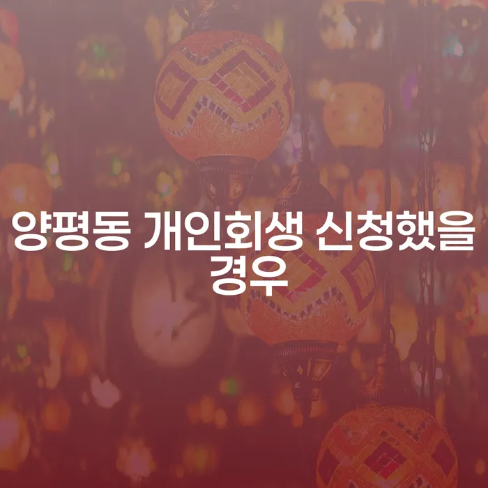 양평동 개인회생 신청했을 경우
