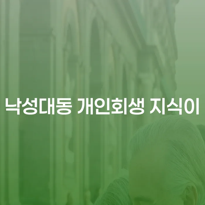 낙성대동 개인회생 지식이