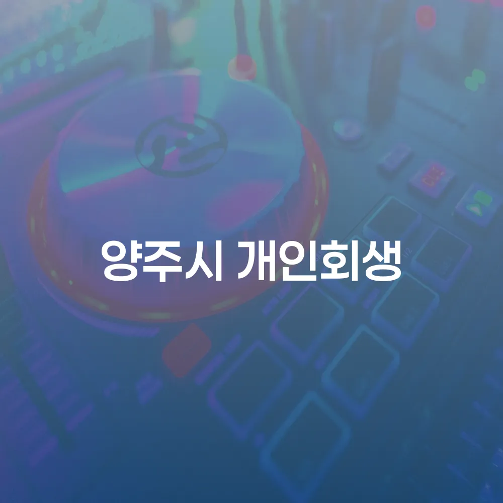 양주시 개인회생 절차와 성공적인 사례