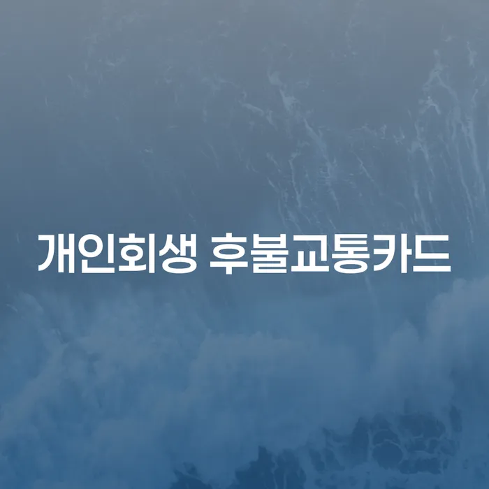 개인회생 후불교통카드로 채무 해결, 과천시 개인회생법무법인은 어떻게 도움이 될까요?